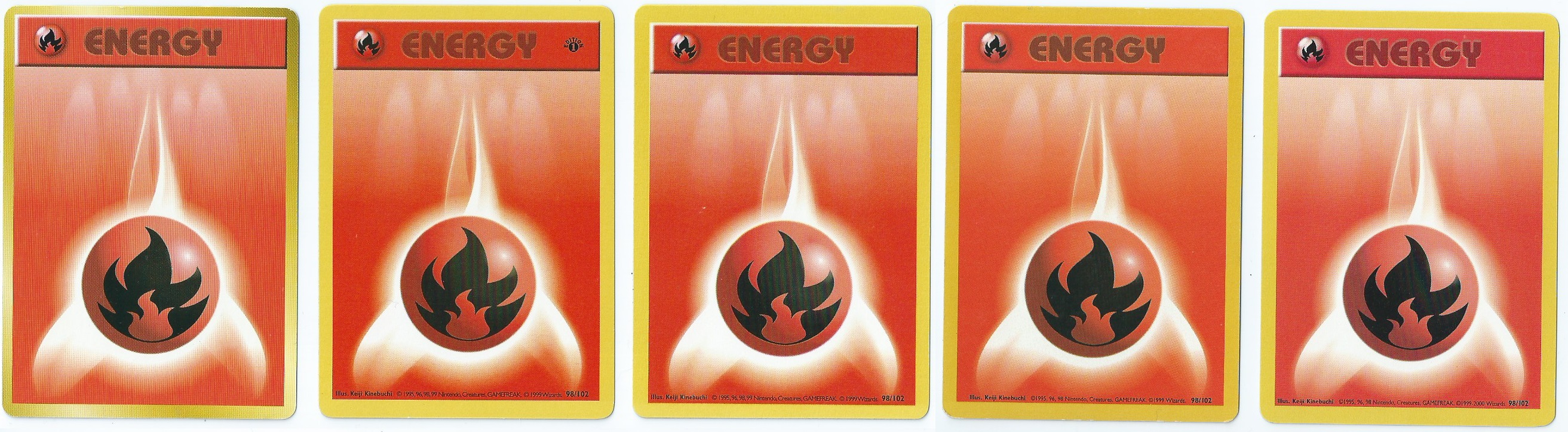 Comparaison visuelle des variantes du Set de Base : japonais, 1st Edition Shadowless, Shadowless, Unlimited