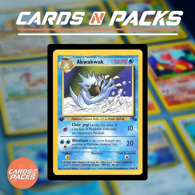 Carte Pokémon Akwakwak 35/62 Fossile Edition 1 - Cards N Packs