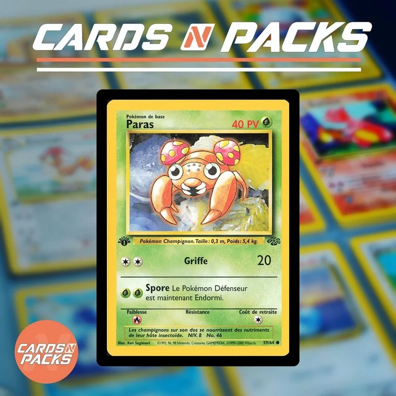Karta Pokémon Paras 59/64 Jungle 1st Edition Non - Cards N Packs
