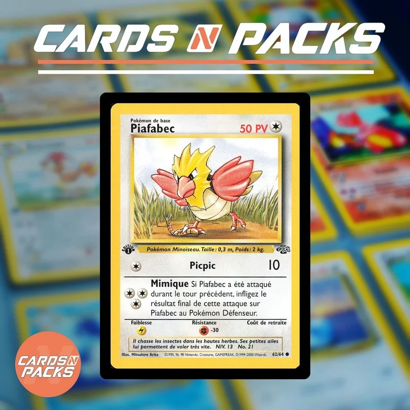 Carte Pokémon Piafabec 62/64 Jungle 1ère Édition - Cards N Packs