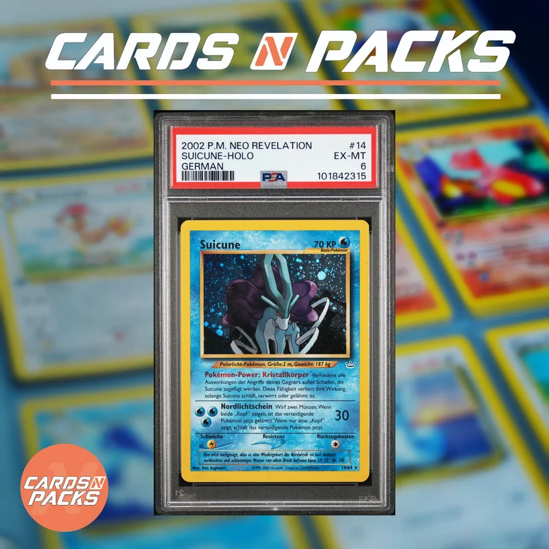 Carte Pokémon Suicune 14/64 Holo 1ère Édition – Neo Revelation - Cards N Packs