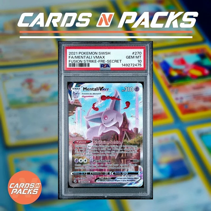 Pokémon Card Espeon VMAX 270/264 Fusion Strike Holographic - Cards N Packs