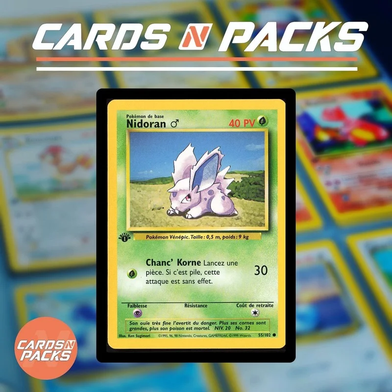 Nidoran 55/102 – Set de Base 1ère Édition (Commune) - Cards N Packs