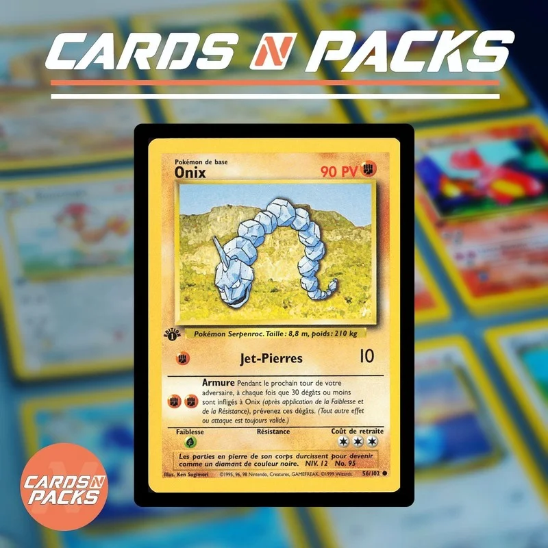 Carte Pokémon Onix 56/102 Set de Base 1ère Édition - Cards N Packs